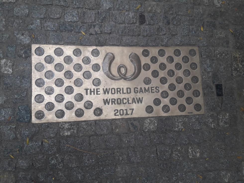 Tablica The World Games 2017 na “ciece historii Wrocawia”