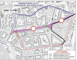 Wrocław -  Rusza przebudowa ulicy Pomorskiej i pl. Staszica